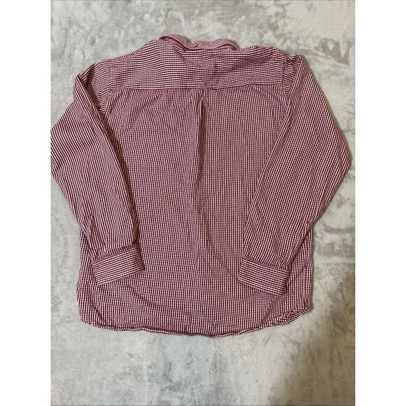 Men’s Stussy Button Up Flannel Shirt Red White Size Medium - Picture 11 of 11